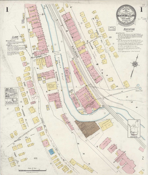 Northfork West Virginia 1923 - Fire Insurance Index - Old Map Reprint
