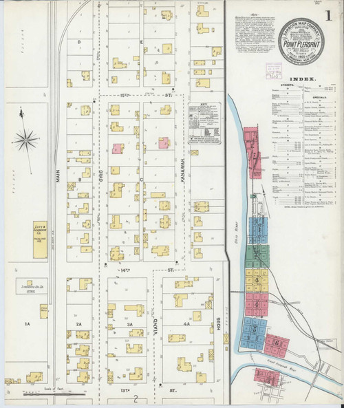 Point Pleasant West Virginia 1905 - Fire Insurance Index - Old Map Reprint