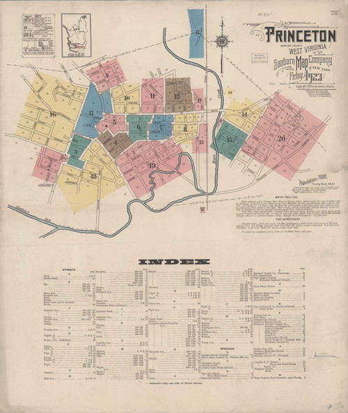 Princeton West Virginia 1923 - Fire Insurance Index - Old Map Reprint