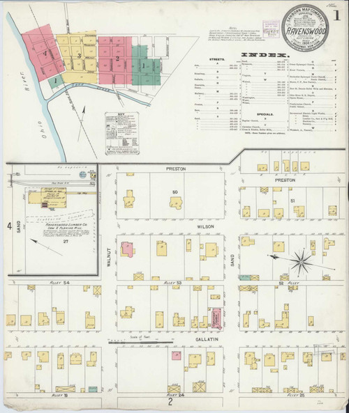 Ravenswood West Virginia 1904 - Fire Insurance Index - Old Map Reprint