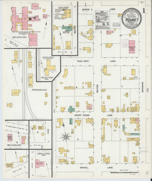 Romney West Virginia 1904 - Fire Insurance Index - Old Map Reprint