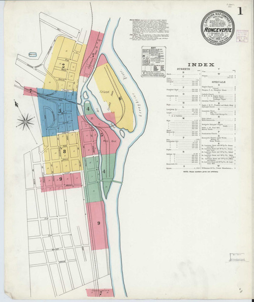 Ronceverte West Virginia 1905 - Fire Insurance Index - Old Map Reprint
