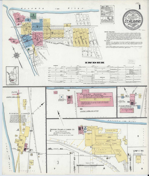 Saint Albans West Virginia 1920 - Fire Insurance Index - Old Map Reprint