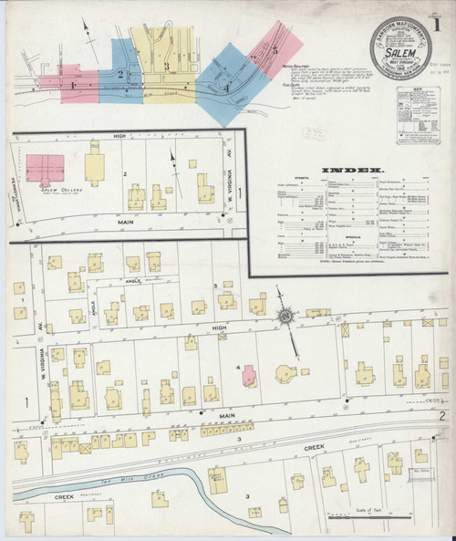 Salem West Virginia 1912 - Fire Insurance Index - Old Map Reprint