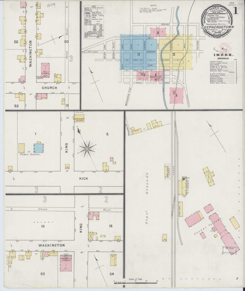 Shepherdstown West Virginia 1894 - Fire Insurance Index - Old Map Reprint