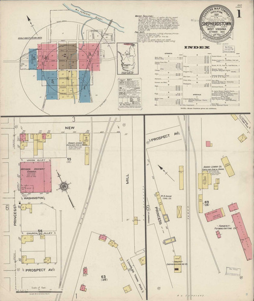 Shepherdstown West Virginia 1922 - Fire Insurance Index - Old Map Reprint