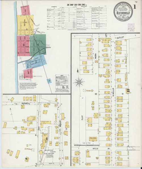 Sistersville West Virginia 1902 - Fire Insurance Index - Old Map Reprint
