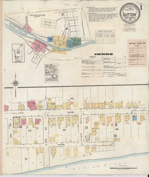 Sutton West Virginia 1941 - Fire Insurance Index - Old Map Reprint