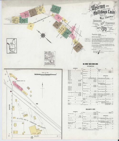 Weirton West Virginia 1919 - Fire Insurance Index - Old Map Reprint