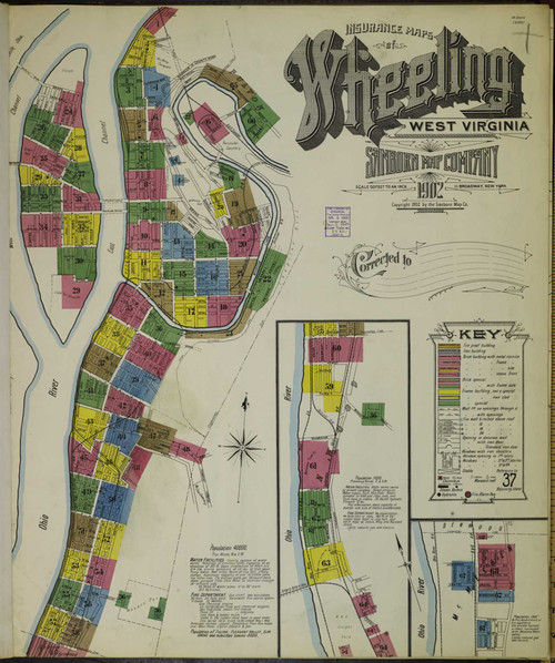 Wheeling West Virginia 1902 - Fire Insurance Index - Old Map Reprint