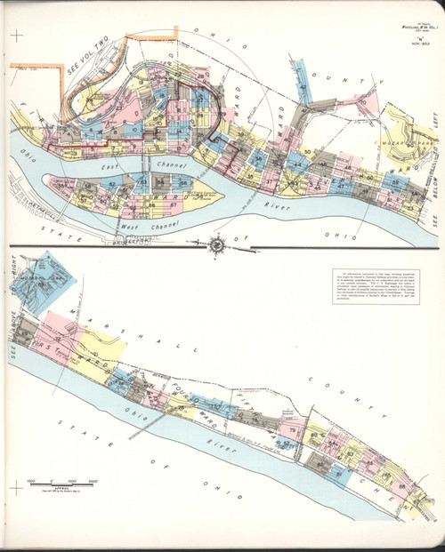 Wheeling West Virginia 1952 V1 - Fire Insurance Index - Old Map Reprint