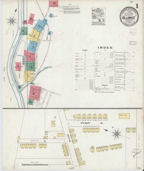 Alliance Pennsylvania 1904 - Fire Insurance Index - Old Map Reprint