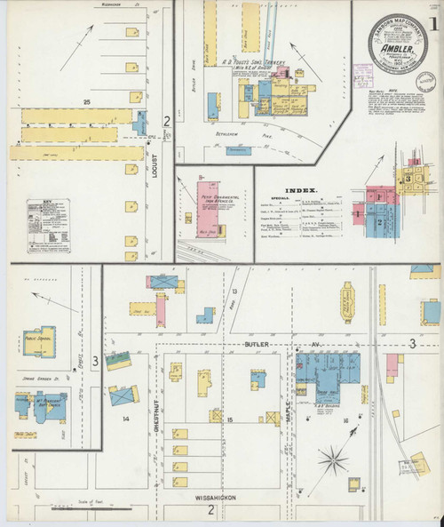 Ambler Pennsylvania 1902 - Fire Insurance Index - Old Map Reprint