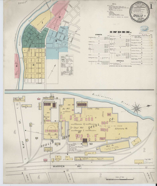 Apollo Pennsylvania 1894 - Fire Insurance Index - Old Map Reprint