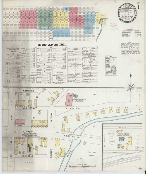 Ashland Pennsylvania 1896 - Fire Insurance Index - Old Map Reprint