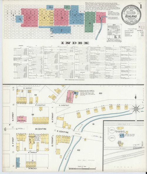 Ashland Pennsylvania 1908 - Fire Insurance Index - Old Map Reprint