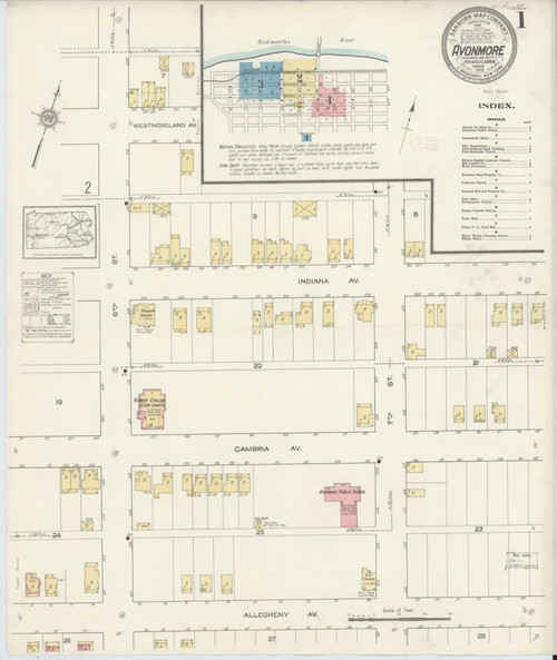 Avonmore Pennsylvania 1913 - Fire Insurance Index - Old Map Reprint