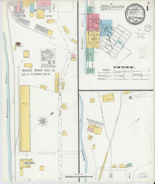 Belle Vernon Pennsylvania 1900 - Fire Insurance Index - Old Map Reprint