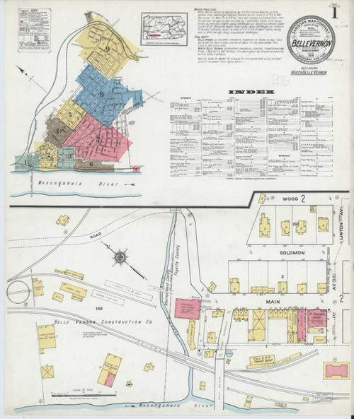 Belle Vernon Pennsylvania 1918 - Fire Insurance Index - Old Map Reprint