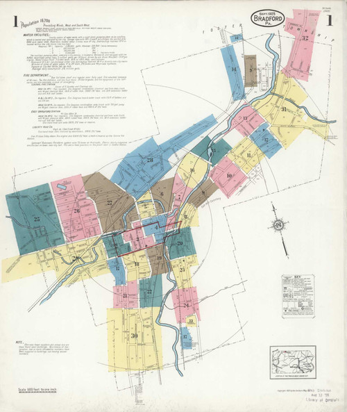 Bradford Pennsylvania 1925 - Fire Insurance Index - Old Map Reprint