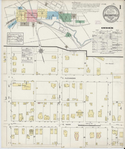 Brockway Pennsylvania 1914 - Fire Insurance Index - Old Map Reprint