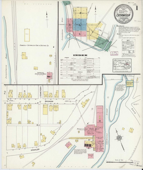 Catawissa Pennsylvania 1913 - Fire Insurance Index - Old Map Reprint