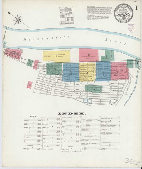 Charleroi Pennsylvania 1902 - Fire Insurance Index - Old Map Reprint