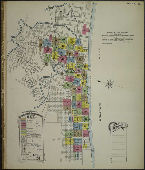 Chester Pennsylvania 1898 - Fire Insurance Index - Old Map Reprint