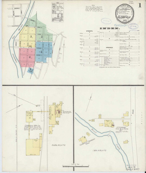 Clearfield Pennsylvania 1897 - Fire Insurance Index - Old Map Reprint
