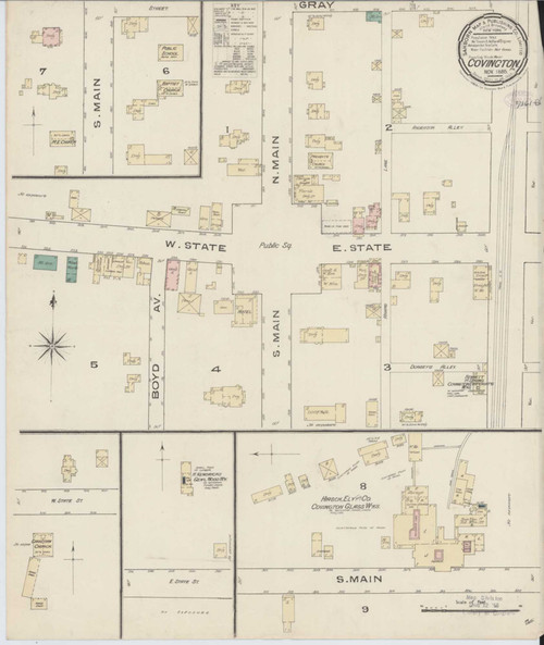 Covington Pennsylvania 1885 - Fire Insurance Index - Old Map Reprint