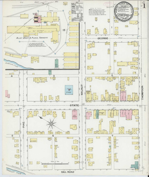 Curwensville Pennsylvania 1892 - Fire Insurance Index - Old Map Reprint
