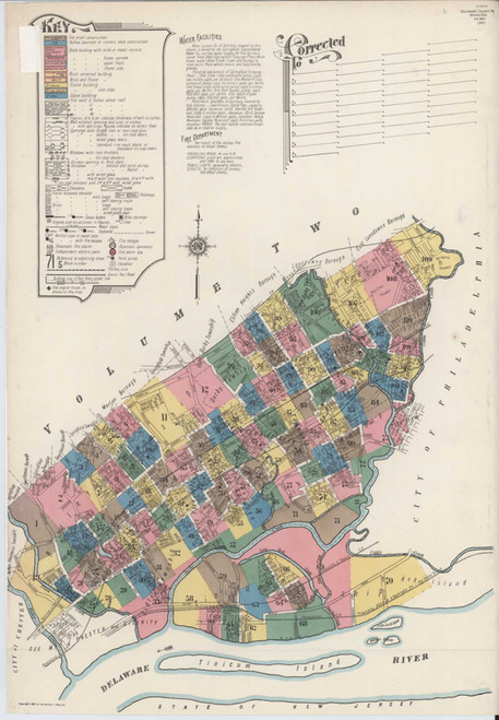 Delaware Co. Pennsylvania 1925 V1 - Fire Insurance Index - Old Map Reprint