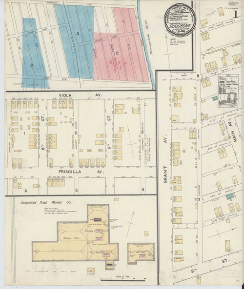 Duquesne Pennsylvania 1891 - Fire Insurance Index - Old Map Reprint