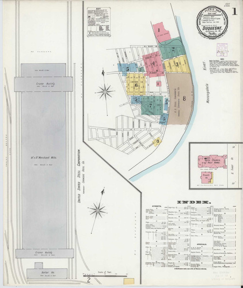 Duquesne Pennsylvania 1901 - Fire Insurance Index - Old Map Reprint