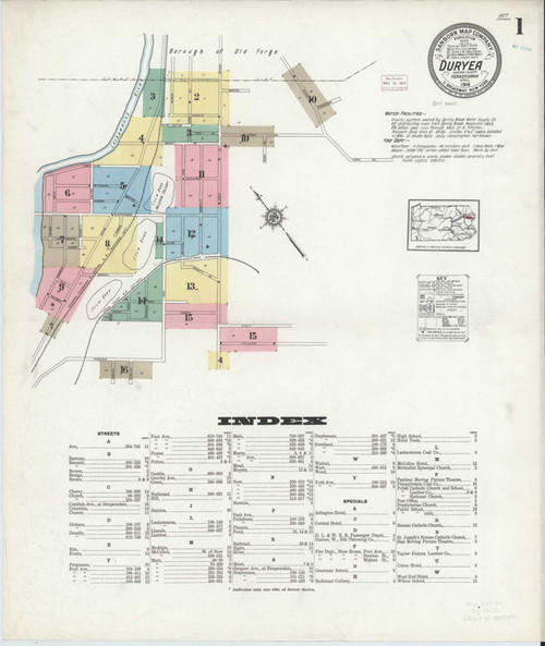 Duryea Pennsylvania 1914 - Fire Insurance Index - Old Map Reprint