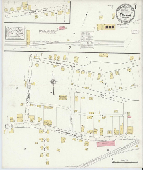 Emeigh Pennsylvania 1916 - Fire Insurance Index - Old Map Reprint