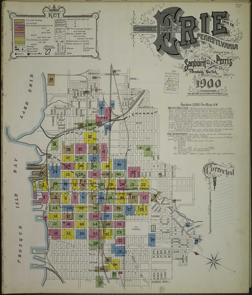 Erie Pennsylvania 1900 - Fire Insurance Index - Old Map Reprint