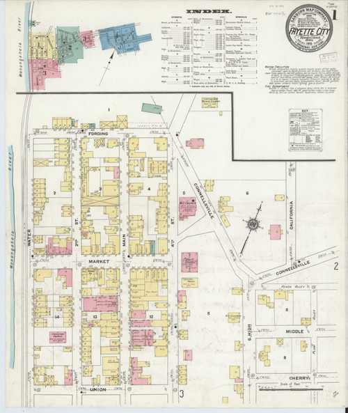 Fayette City Pennsylvania 1910 - Fire Insurance Index - Old Map Reprint