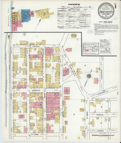 Fayette City Pennsylvania 1920 - Fire Insurance Index - Old Map Reprint