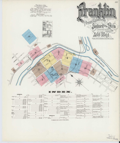Franklin Pennsylvania 1891 - Fire Insurance Index - Old Map Reprint