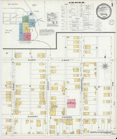 Freeland Pennsylvania 1900 - Fire Insurance Index - Old Map Reprint