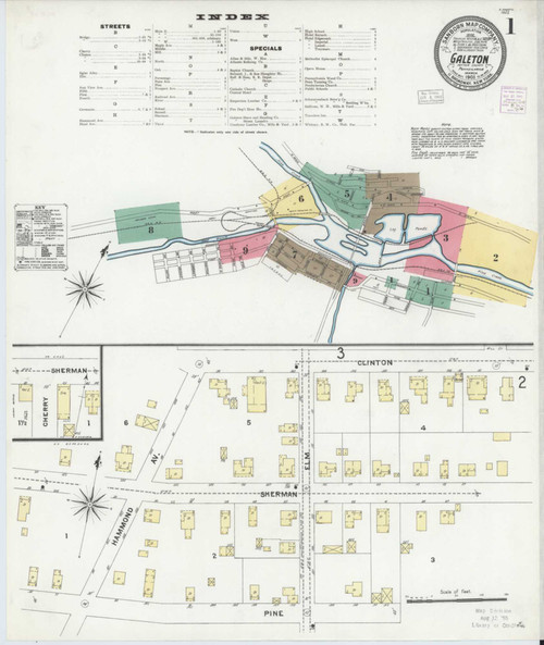 Galeton Pennsylvania 1905 - Fire Insurance Index - Old Map Reprint