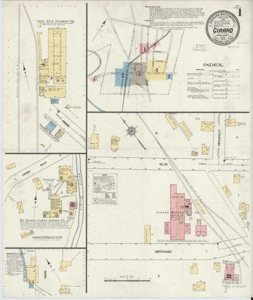 Girard Pennsylvania 1912 - Fire Insurance Index - Old Map Reprint