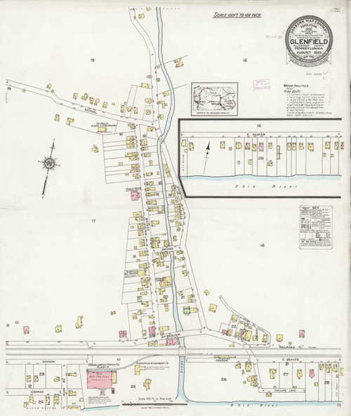 Glenfield Pennsylvania 1925 - Fire Insurance Index - Old Map Reprint