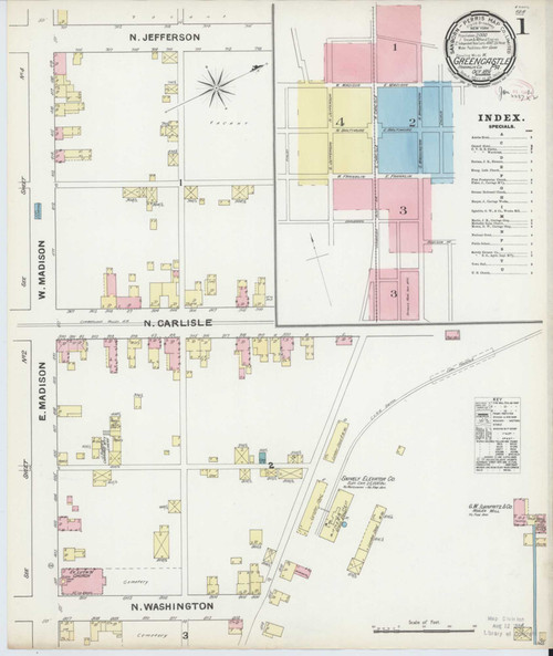 Greencastle Pennsylvania 1891 - Fire Insurance Index - Old Map Reprint