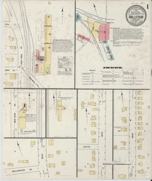 Hallstead Pennsylvania 1911 - Fire Insurance Index - Old Map Reprint
