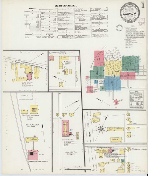 Hanover Pennsylvania 1902 - Fire Insurance Index - Old Map Reprint