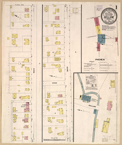 Hellam Pennsylvania 1908 - Fire Insurance Index - Old Map Reprint