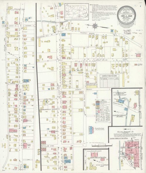 Hellam Pennsylvania 1939 - Fire Insurance Index - Old Map Reprint