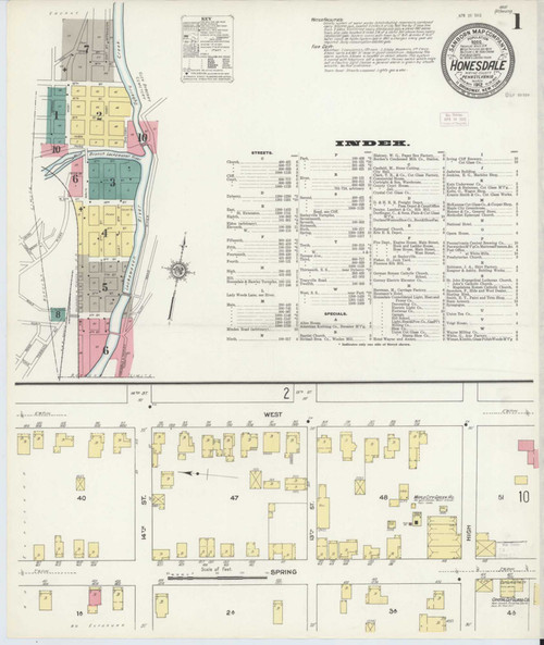 Honesdale Pennsylvania 1912 - Fire Insurance Index - Old Map Reprint